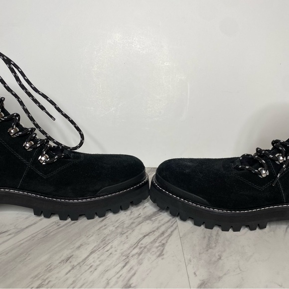 Marc Fisher Izzie Black Suede Lug Sole Boot 9 1/2 M - Picture 6 of 16